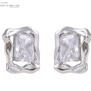Exquisite Platinum Crystal Studs